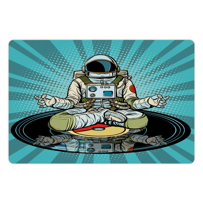 Funny Spaceman Doing Yoga Pet Mat