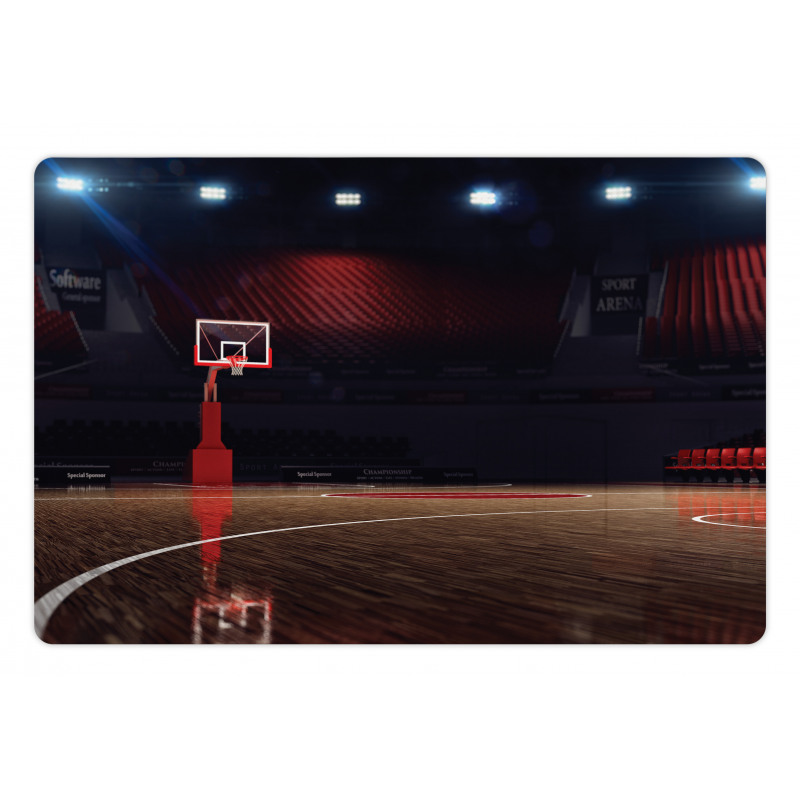 Empty Basketball Court Pet Mat