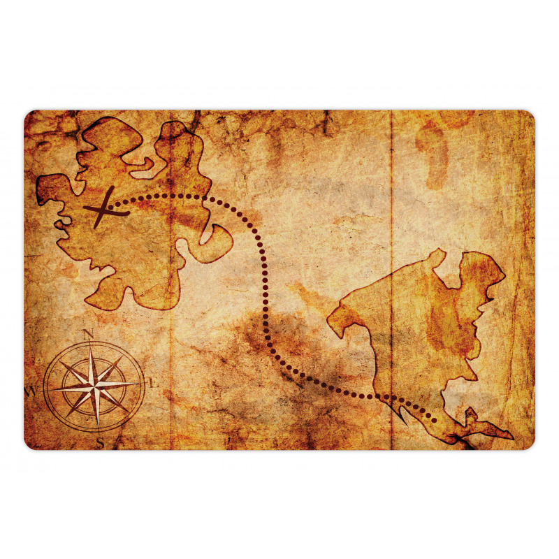 Treasure Map Compass Pet Mat