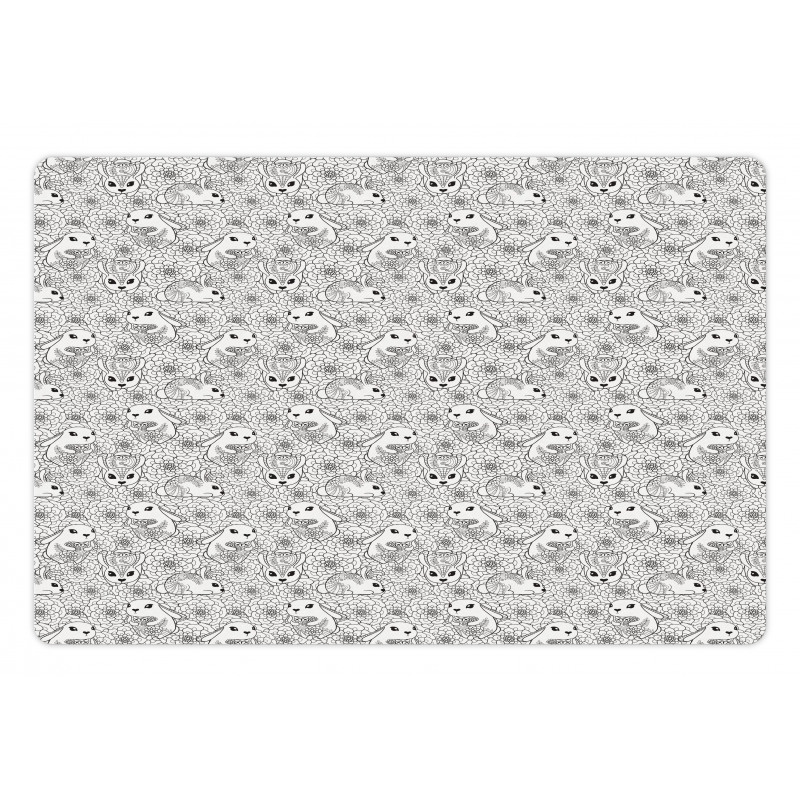 Jumble Funny Bunnies Flowers Pet Mat