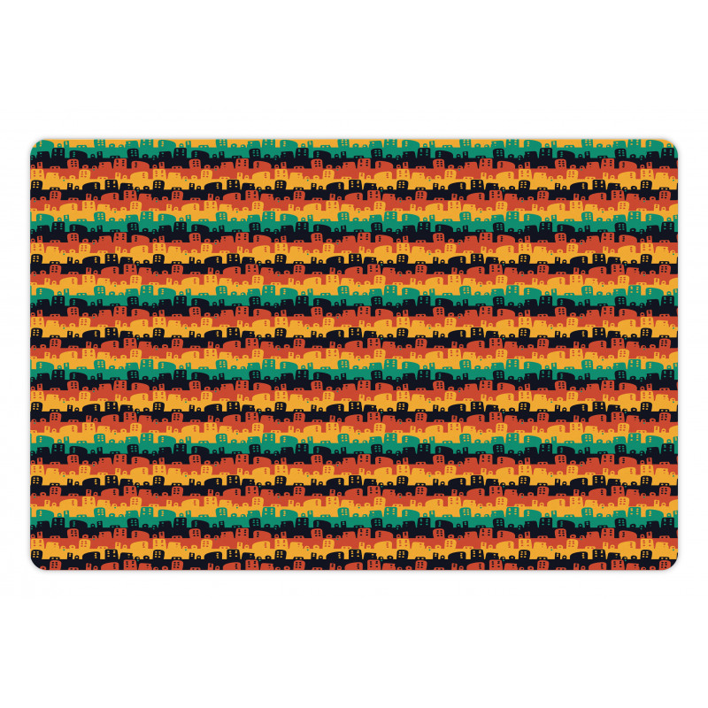 Childish Cityscape Pattern Pet Mat