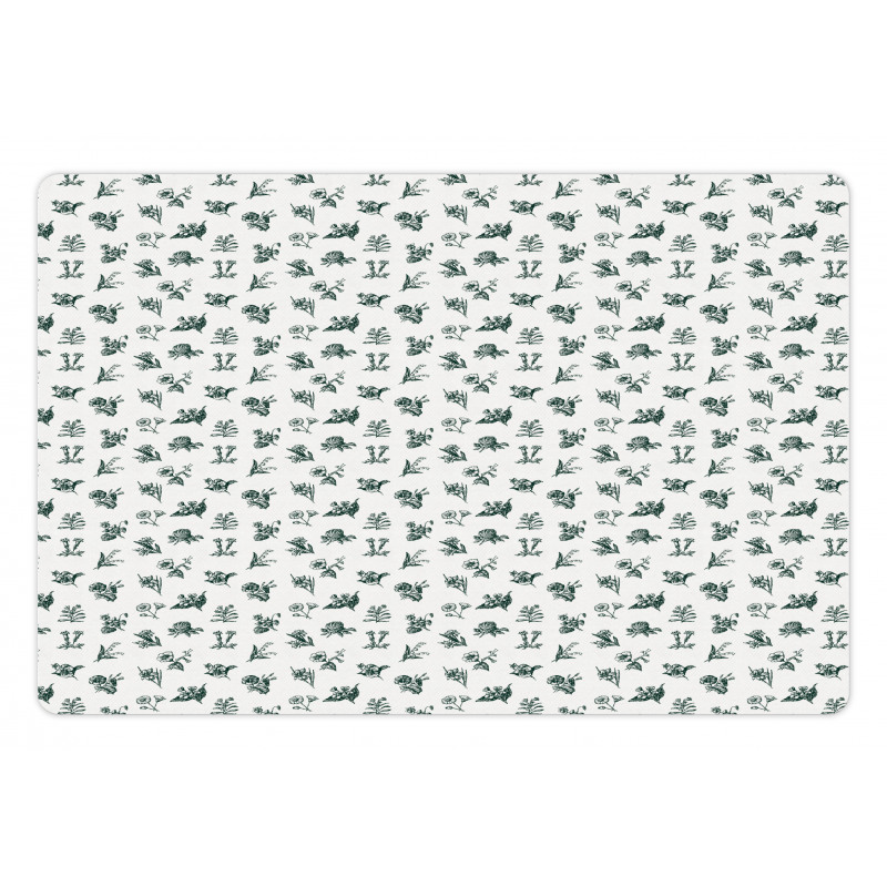 Vintage Garden Art Pattern Pet Mat