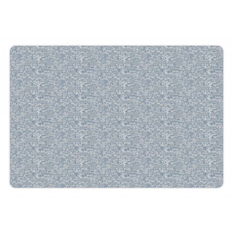 Botanical Dusty Blue Tones Pet Mat