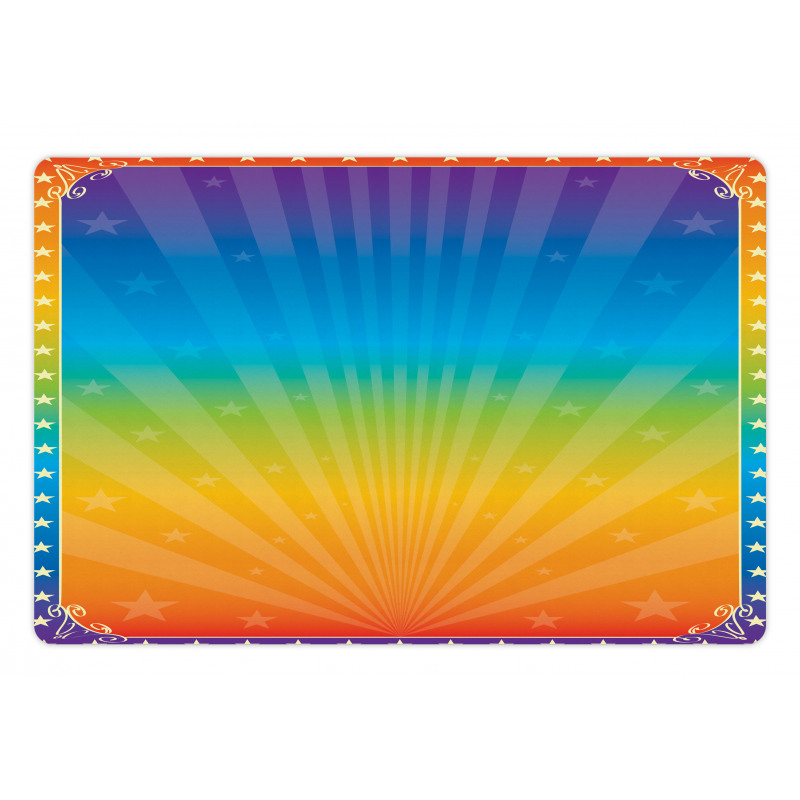 Retro Rainbow Colored Frame Pet Mat