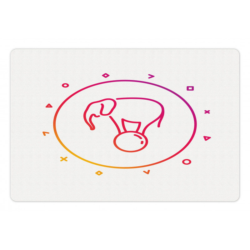 Elephant on a Ball Line Art Pet Mat