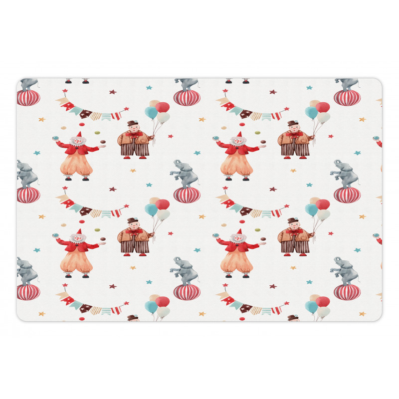 Watercolor Nursery Clowns Pet Mat