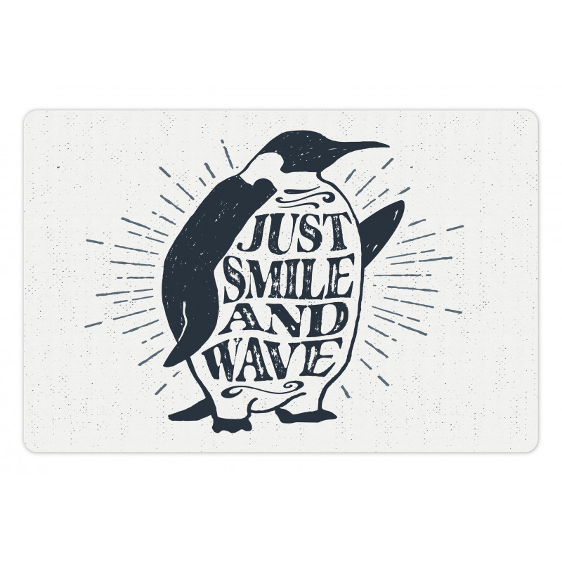 Penguin and Words Pet Mat