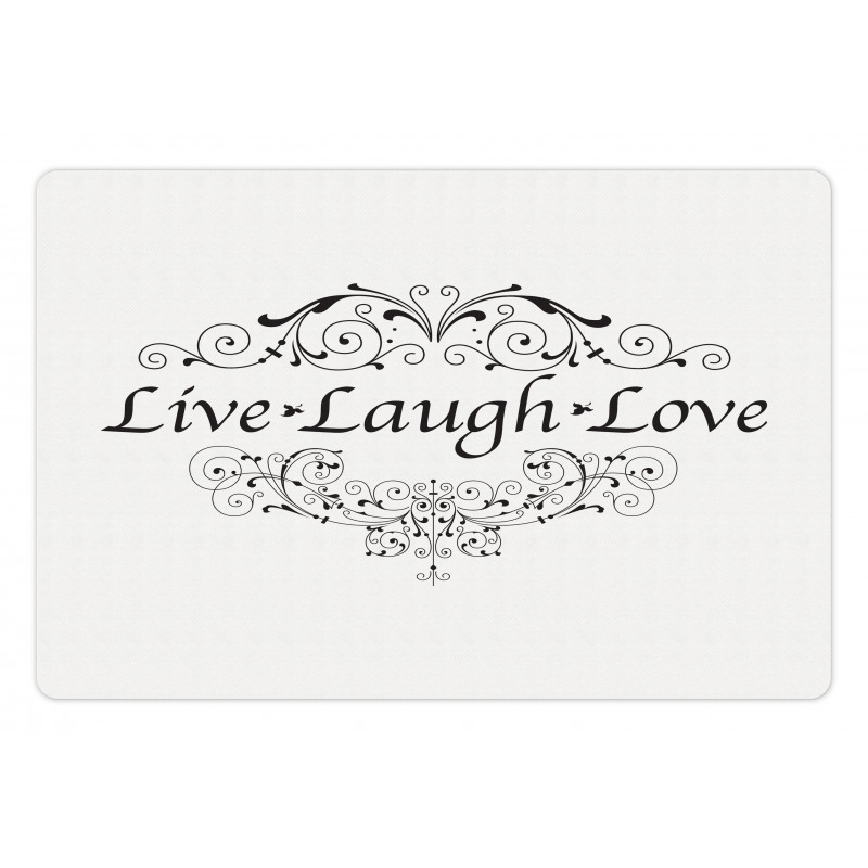 Live Laugh Love Curlicue Art Pet Mat
