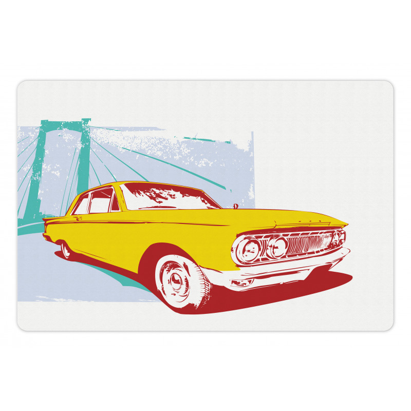 Old Car Grunge Artwork Pet Mat