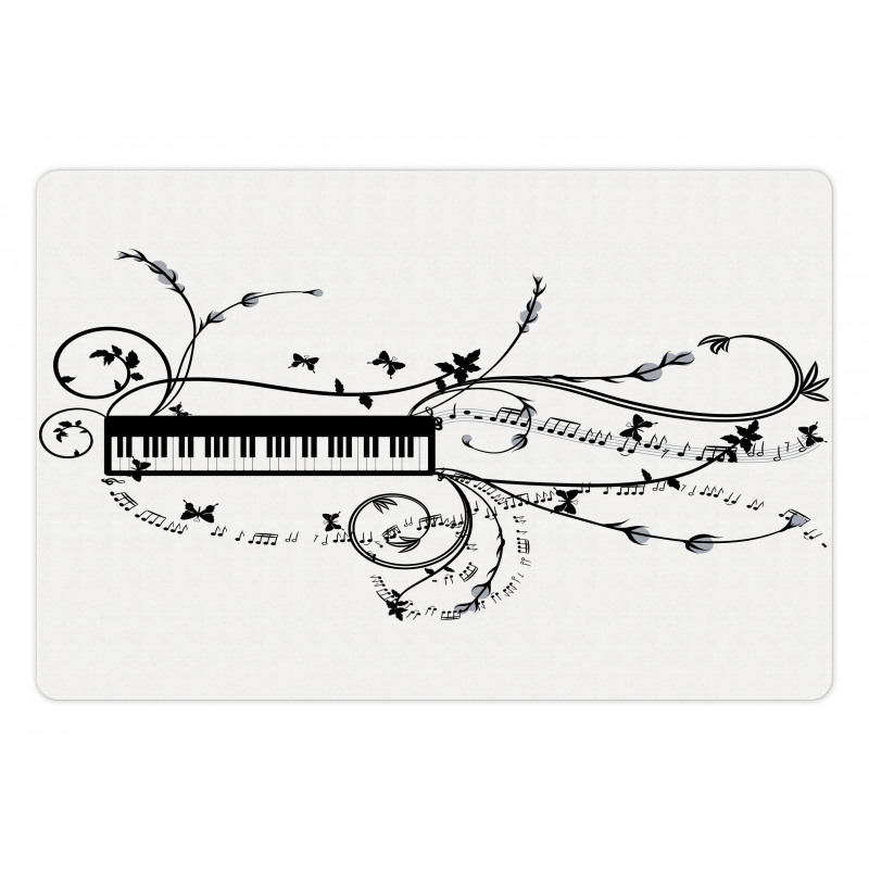 Keyboard Curlicue Motif Art Pet Mat