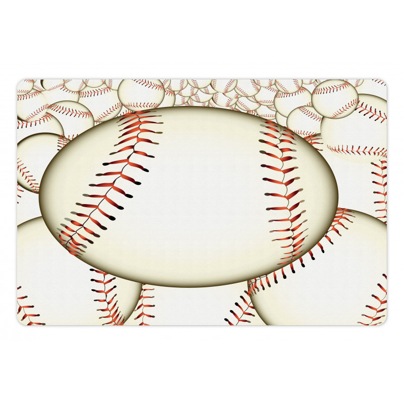 Baseball Ball Pattern Pet Mat