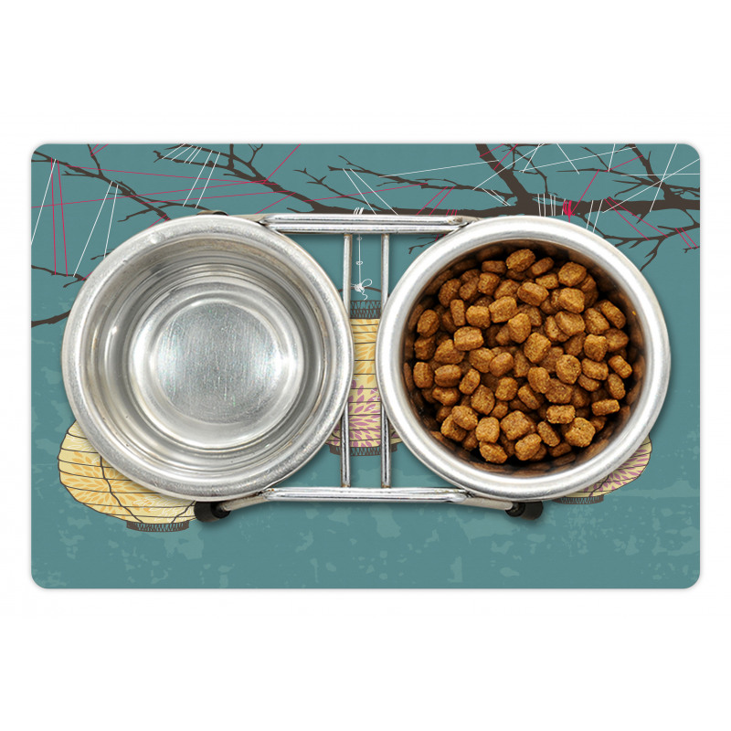 Lanterns Hanging on Tree Pet Mat