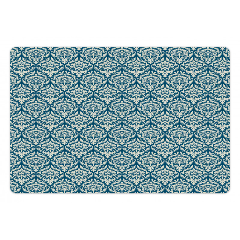 Blue Floral Pattern Pet Mat