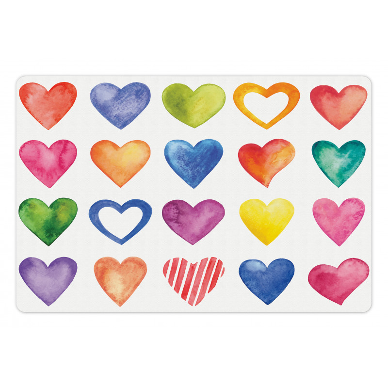 Watercolor Heart Romance Pet Mat