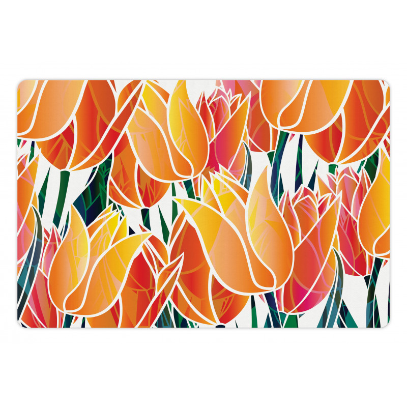 Floral Tulip Garden Pet Mat