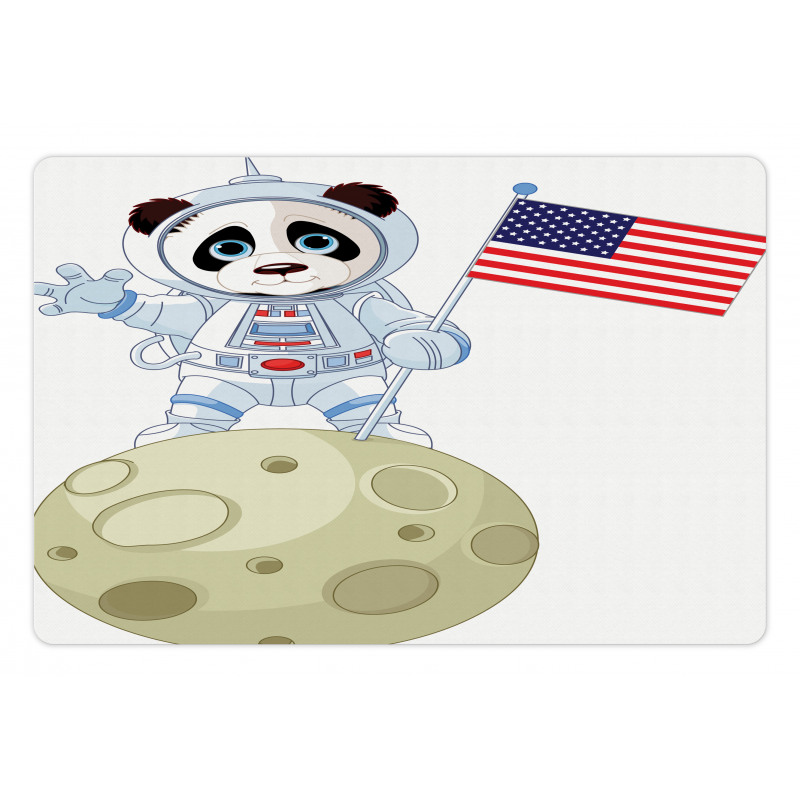 Astronaut on Moon Cartoon Pet Mat