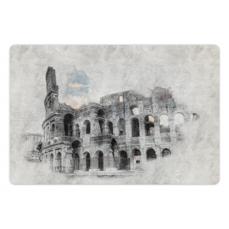 Colosseum Rome Sketch Pet Mat