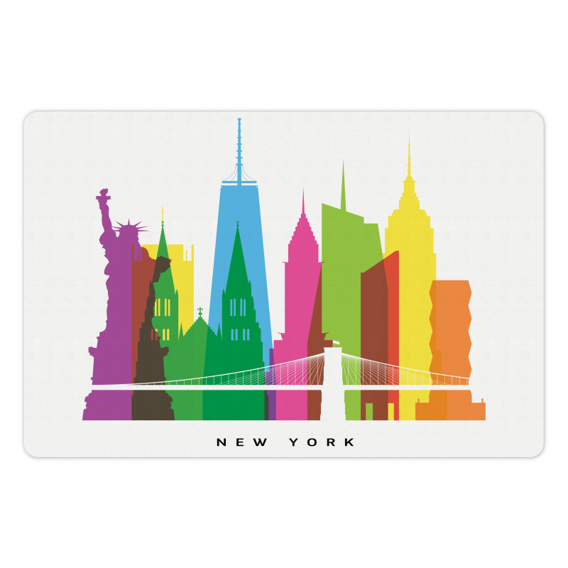 New York Landmarks Pet Mat