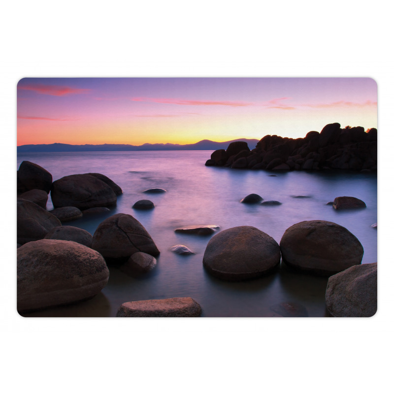 Misty Scene Rocks Water Pet Mat