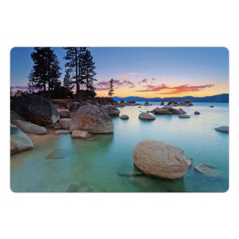 Romantic Lake Sunset Pet Mat