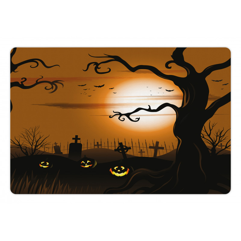 Scary Cemetery Pet Mat