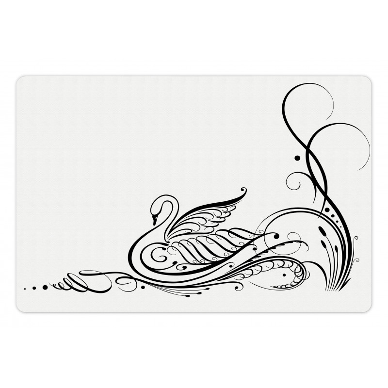 Black Swan in River Pet Mat