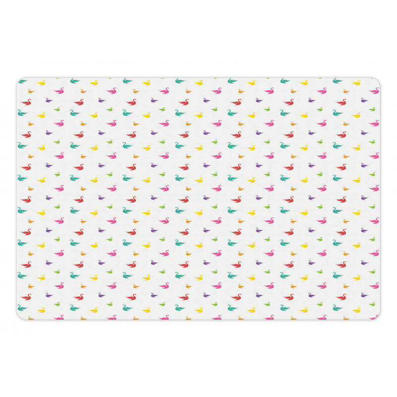 Rainbow Colored Swans Pet Mat