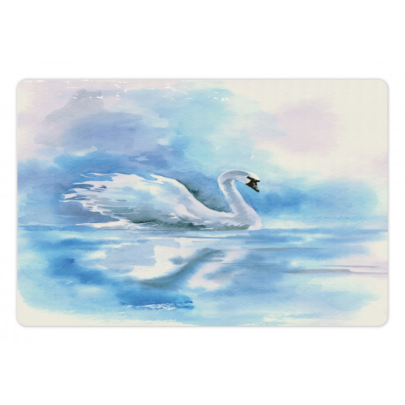 Swan in Hazy River Art Pet Mat