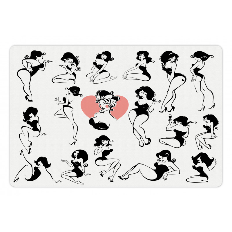 Woman Heart Tattoo Model Pet Mat