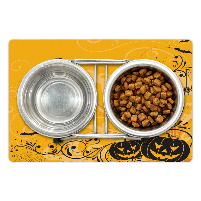 Pumpkins Bats Halloween Pet Mat