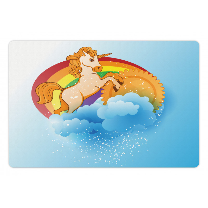 Cartoon Kids Rainbow Pet Mat