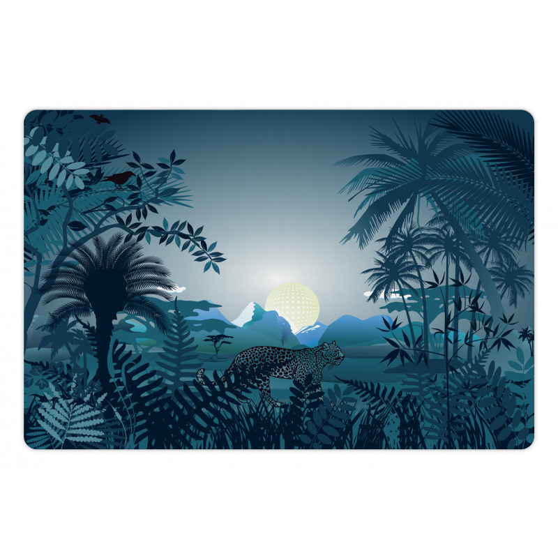 Tiger in Hazy Rainforest Pet Mat