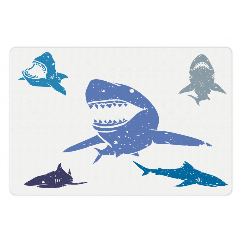 Grunge Sharks Wildlife Pet Mat