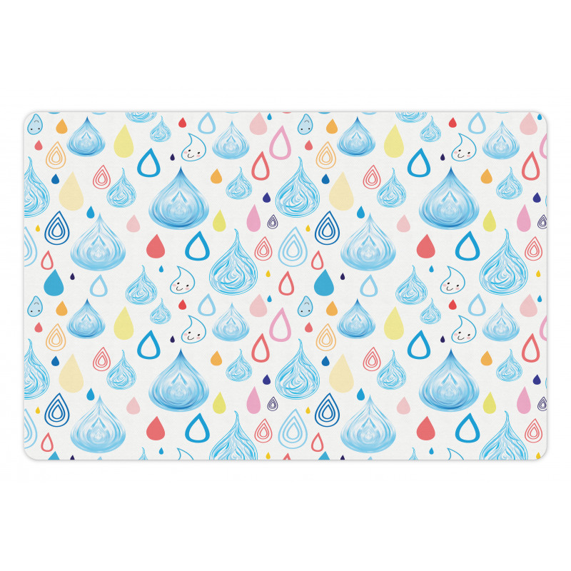 Funny Raindrop Autumn Pet Mat