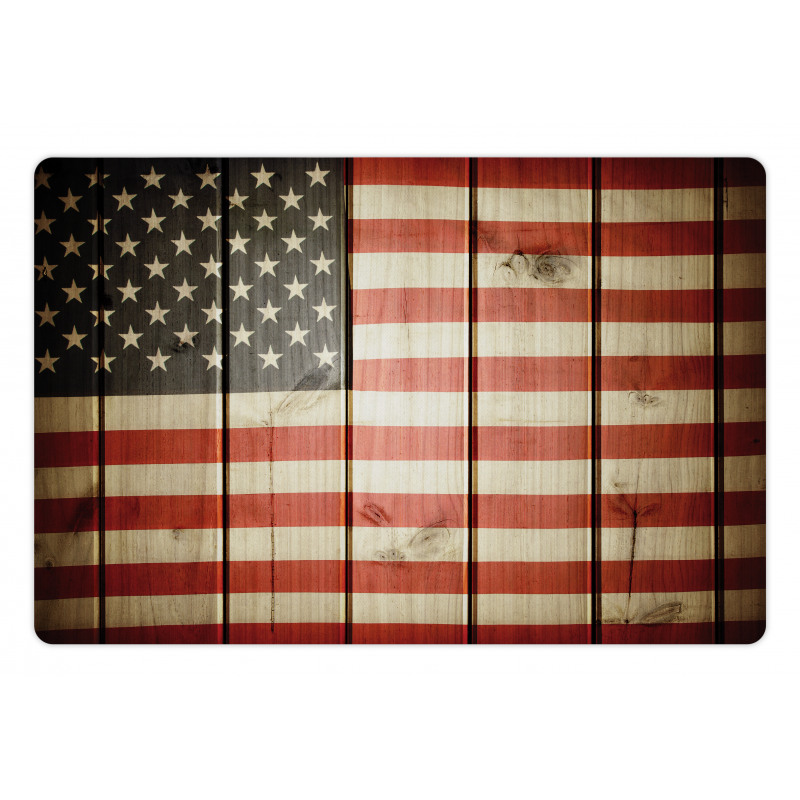 Wood Design Flag Pet Mat