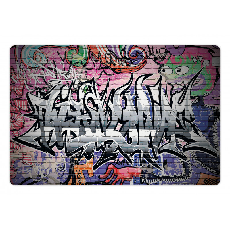 Graffiti Grunge Wall Art Pet Mat