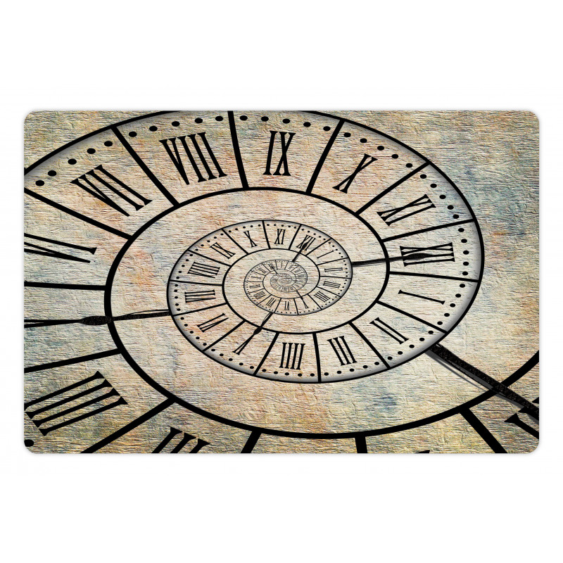 Roman Digit Time Spiral Pet Mat