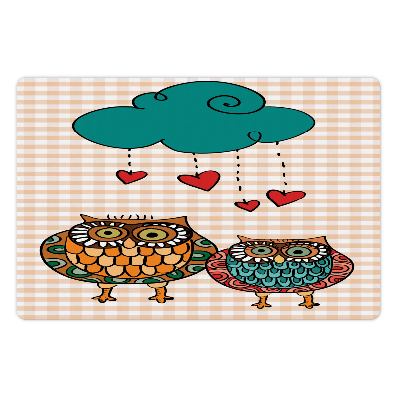 Bird Couple in Love Rain Cloud Pet Mat