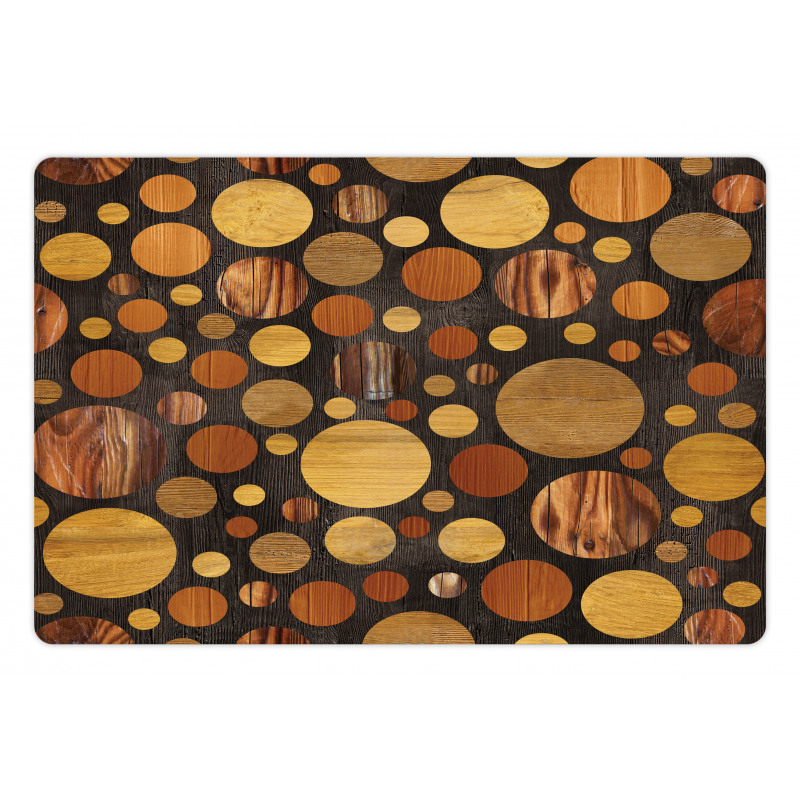 Brown Abstract Circles Pet Mat