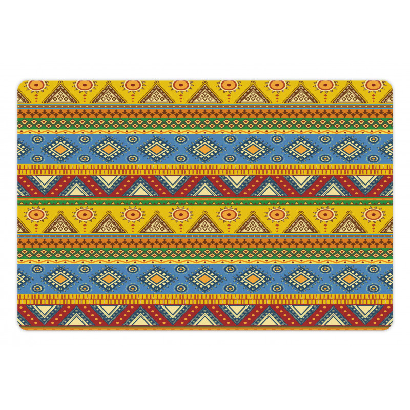 Folk Motif Mexican Sun Pet Mat