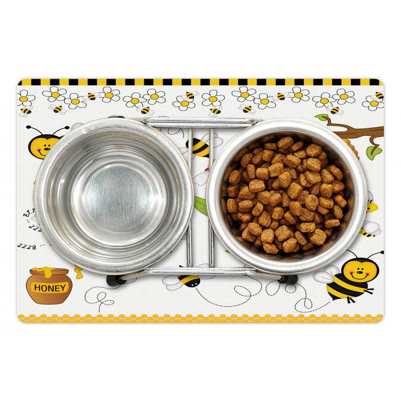 Bees Daisies Chamomile Pet Mat