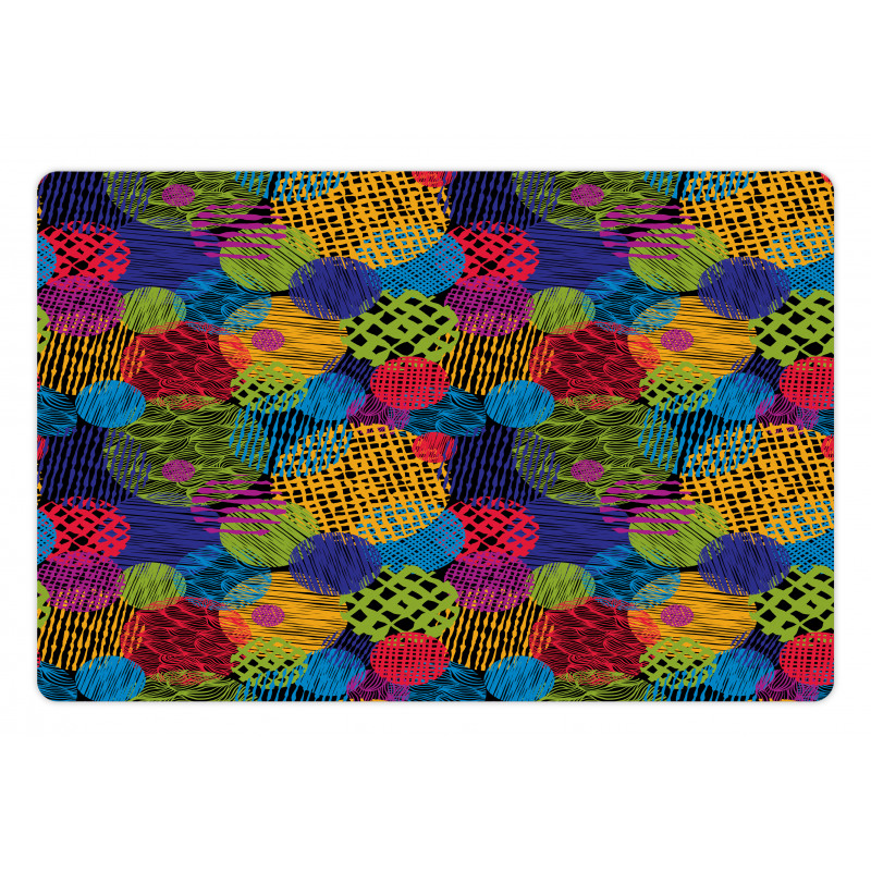 Geometric Sketchy Forms Pet Mat