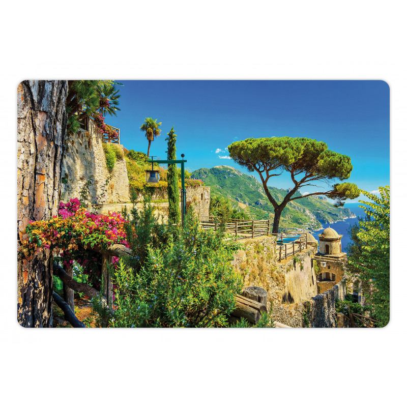 Village Trees Blossoms Pet Mat