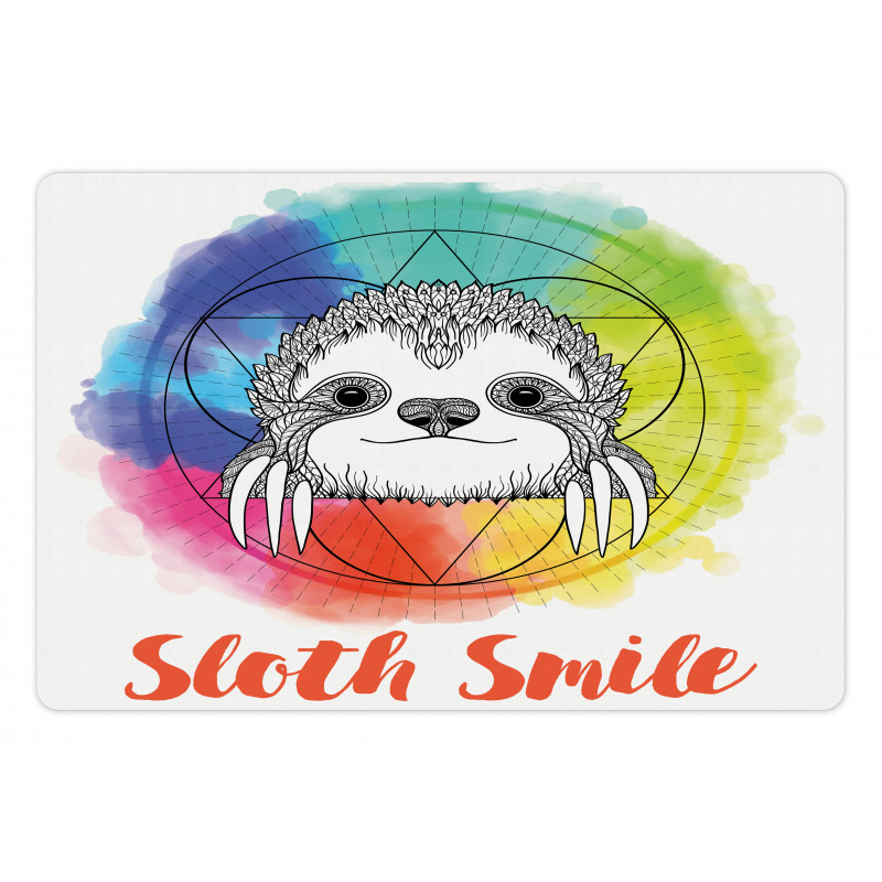 Rainbow Sloth Sketch Pet Mat