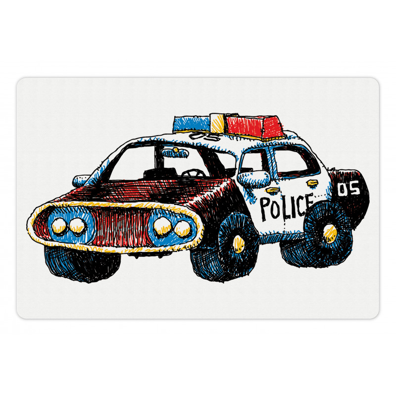 Sketchy Police Car Pet Mat