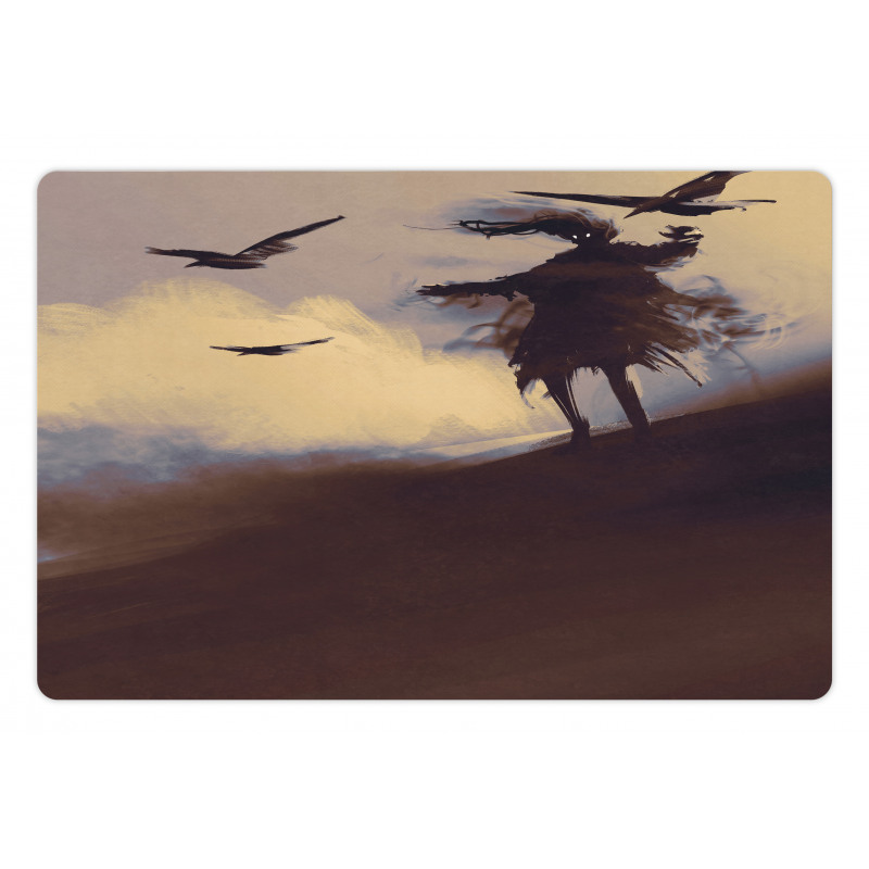 Dark Soul Crows on Hills Pet Mat