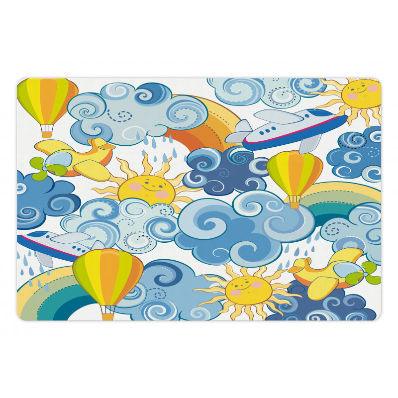 Sun Airplanes and Balloons Pet Mat