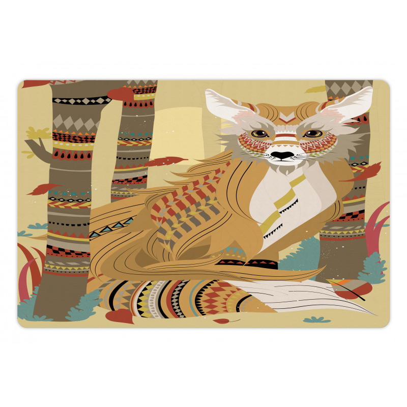 Fluffy Fox in the Forest Pet Mat