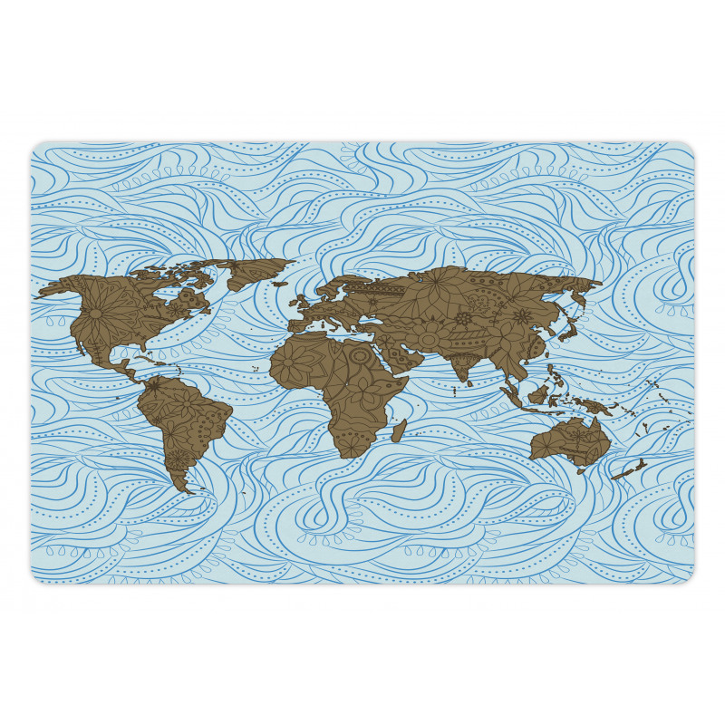 Map with Waves Pet Mat