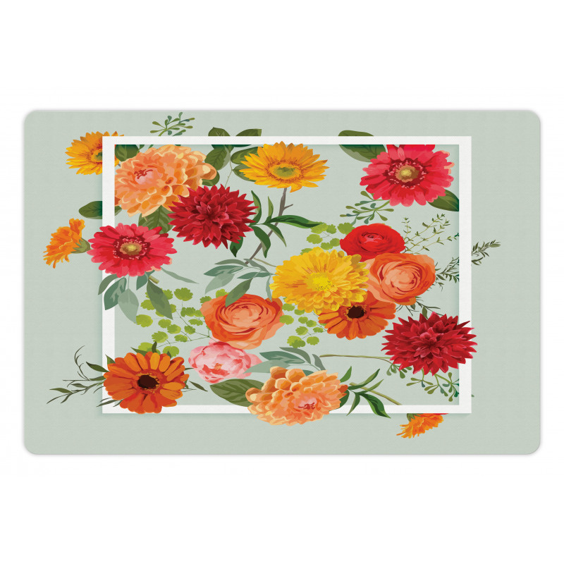 Floral Flower Leaf Pet Mat